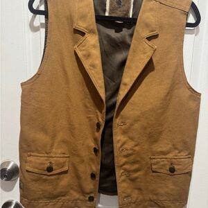 Cody JamesMen's Western Tan Vest with Button Closure Small